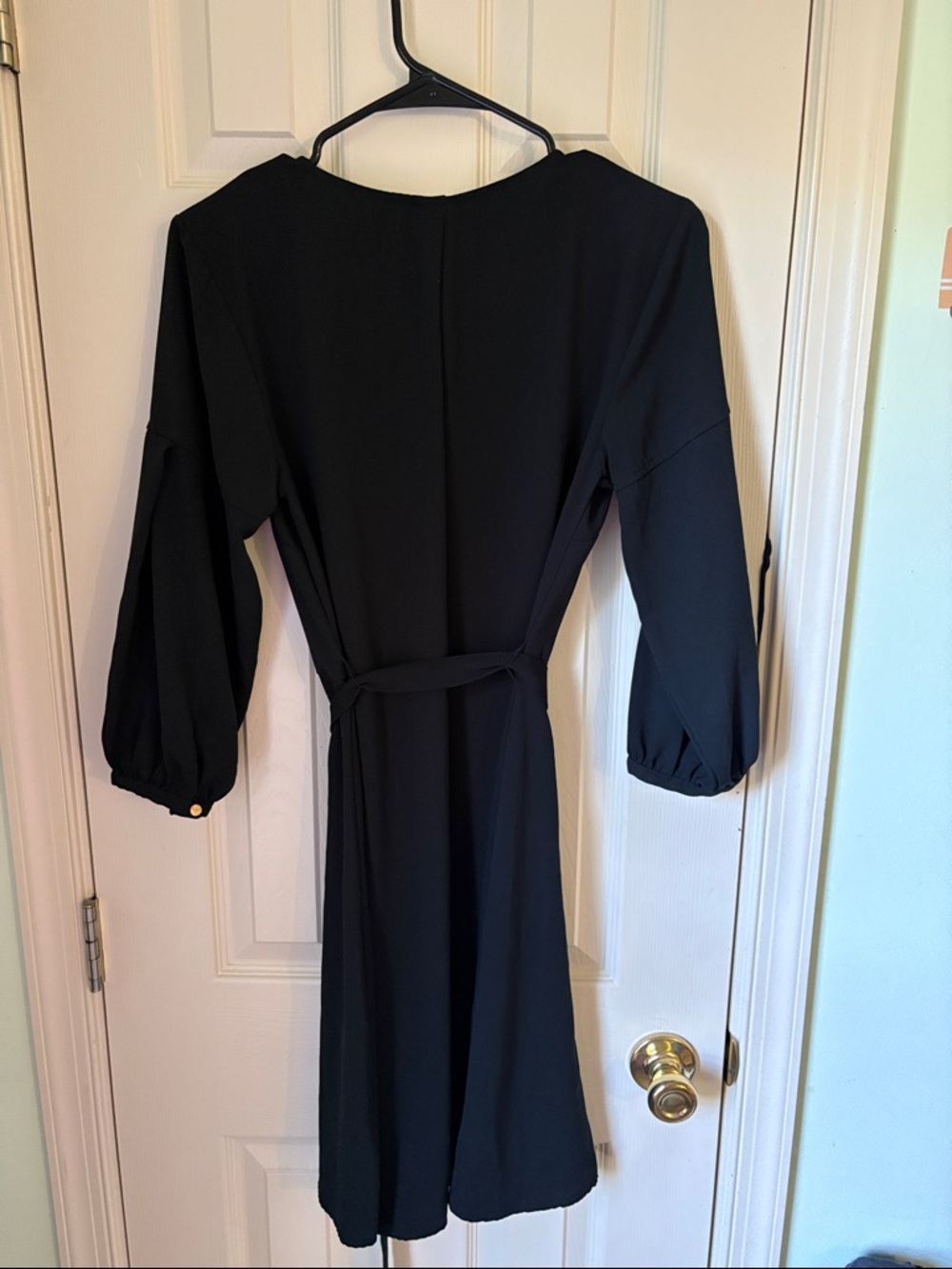 a new day Black V-Neck Belted Long Sleeve Dress - Picture 3 of 6